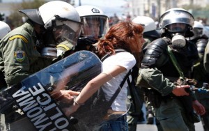 GREEKS PROTEST AUSTERITY CUTS